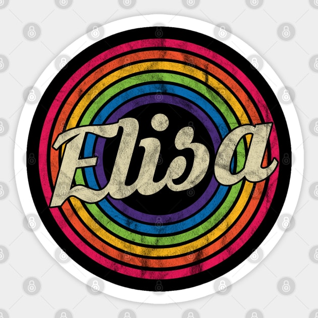 Elisa - Retro Rainbow Faded-Style Sticker by MaydenArt